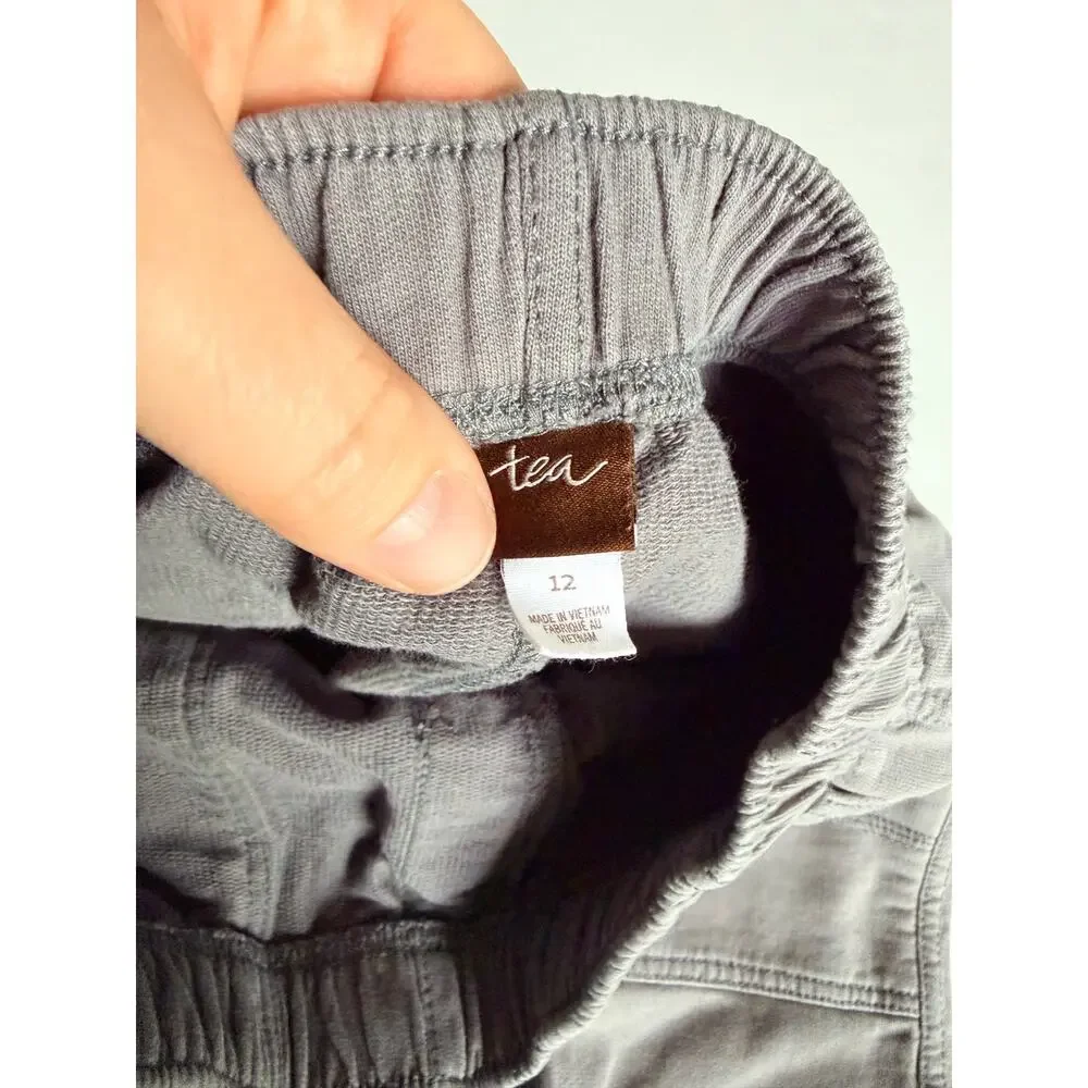 Tea Collection Gray French Terry Playwear Pants Size 12